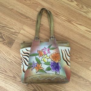 Great American Leather Works Hand painted Floral Shoulder‎ Bag